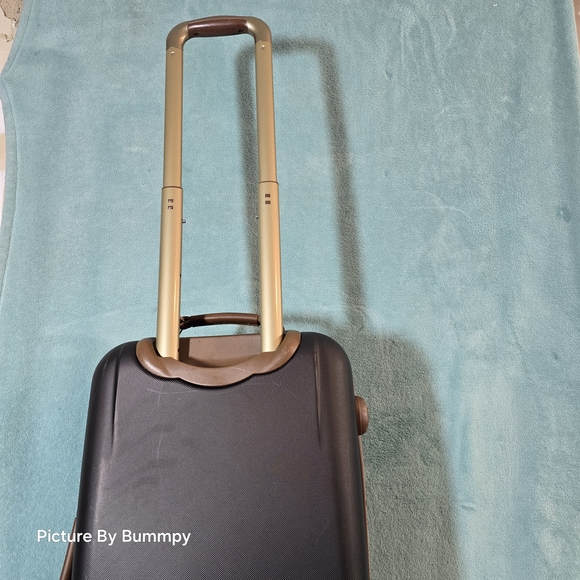 Bass Black Suitcase with Brown Accents - Picture 5 of 12